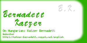 bernadett katzer business card